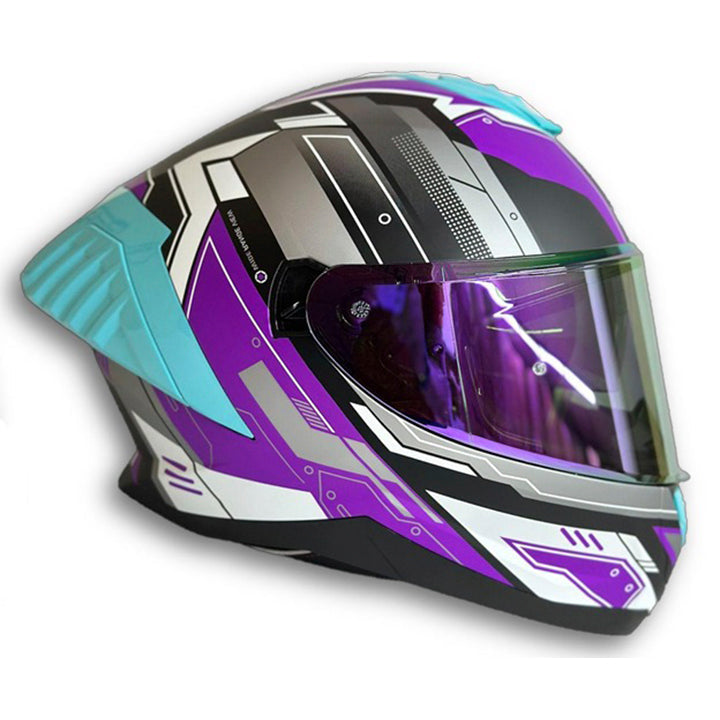 Casco PRO RIDER 713 Grafico Lineal Morado Celeste