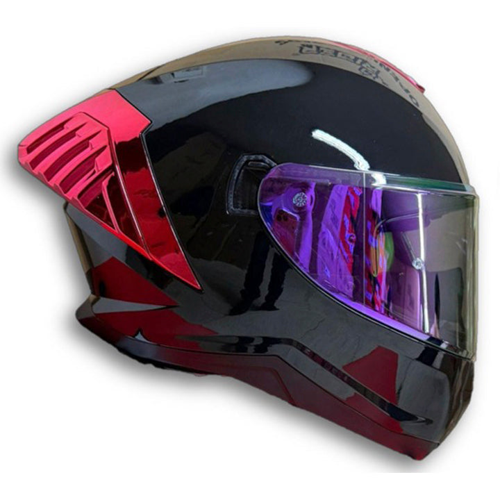 Casco PRO RIDER 713 Solido Negro Fucsia Brillo