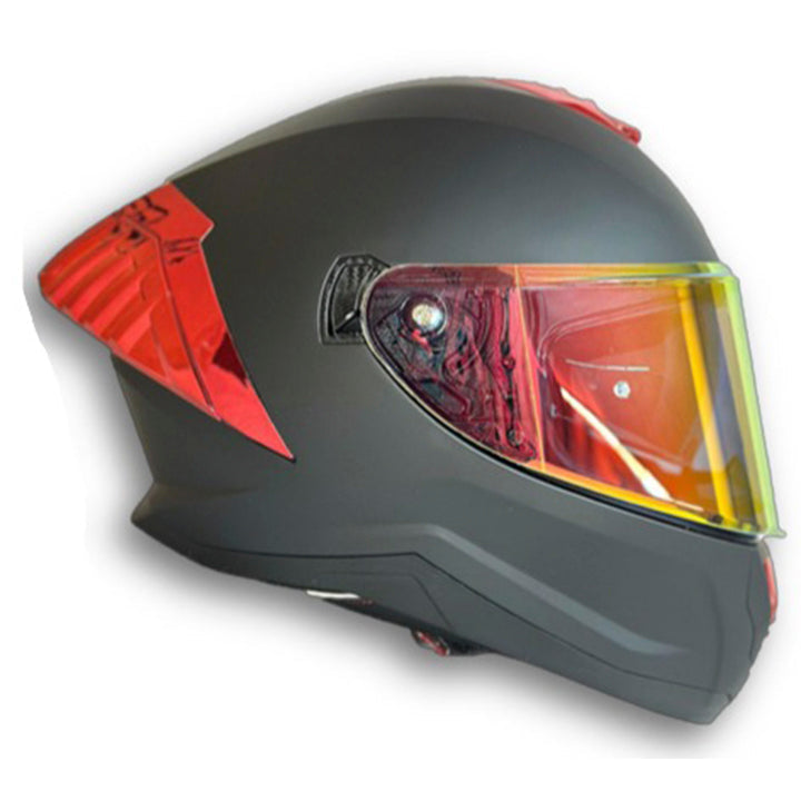Casco PRO RIDER 713 Solido Negro Rojo Mate