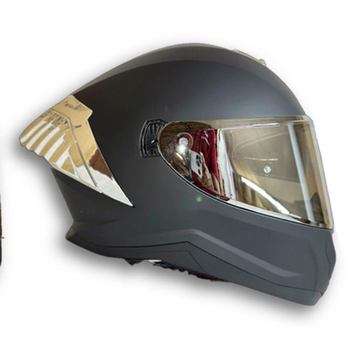 Casco PRO RIDER 713 Solido Negro Plateado Mate