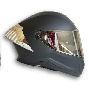 Casco PRO RIDER 713 Solido Negro Plateado Mate