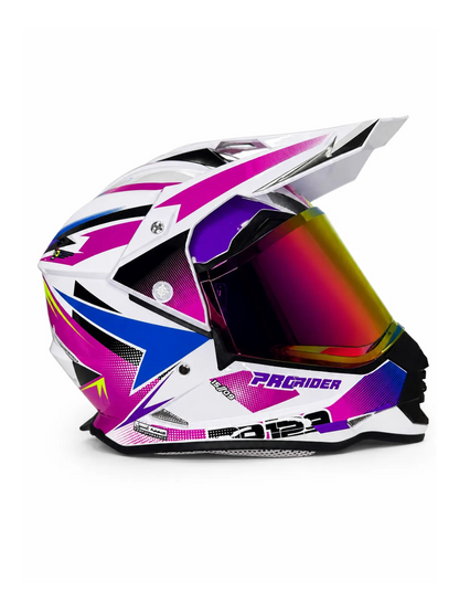 Casco PRO RIDER 129 Azarya Blanco Fucsia Morado