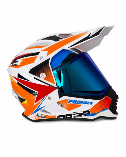 Casco PRO RIDER 129 Azarya Blanco Naranja Rojo