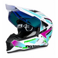 Casco PRO RIDER 129 Azarya Blanco Turquesa Fucsia