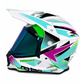 Casco PRO RIDER 129 Azarya Blanco Turquesa Fucsia