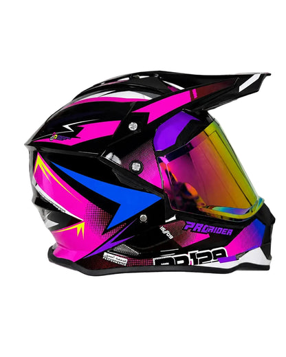 Casco PRO RIDER Azarya Negro Fucsia Morado