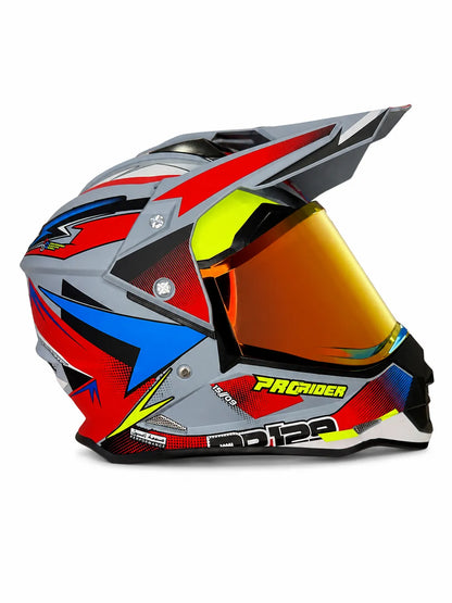 Casco PRO RIDER 129 Azarya Gris Rojo Azul