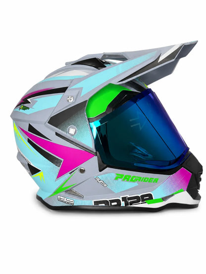 Casco PRO RIDER 129 Azarya Gris Turquesa Fucsia