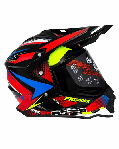 Casco PRO RIDER 129 Azarya Negro Rojo Azul