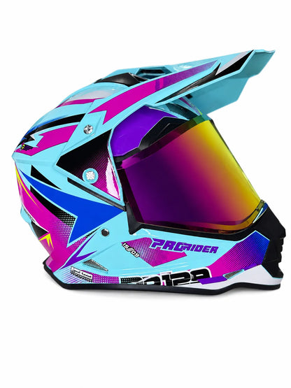 Casco PRO RIDER 129 Azarya Turquesa Fucsia Morado