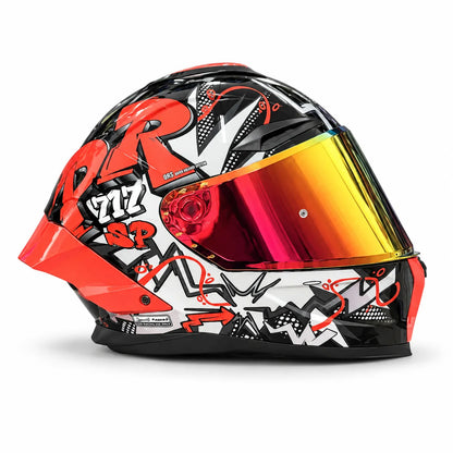 Casco PRO RIDER 717 Rebel Negro Gris Rojo