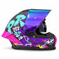 Casco PRO RIDER 717 Rebel Negro Morado Turquesa