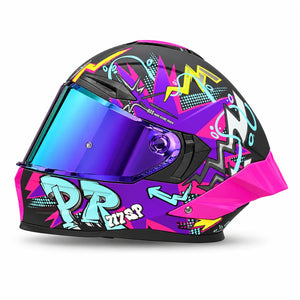 Casco PRO RIDER 717 Rebel Negro Morado Turquesa
