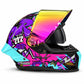 Casco PRO RIDER 717 Rebel Negro Fucsia Morado.