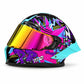 Casco PRO RIDER 717 Rebel Negro Fucsia Morado.