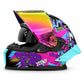 Casco PRO RIDER 717 Rebel Negro Fucsia Morado.