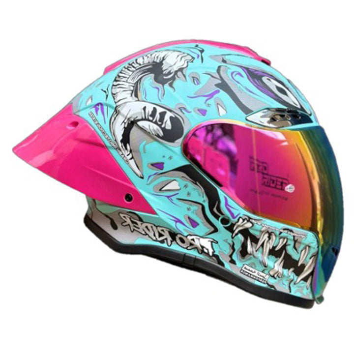 Casco PRO RIDER 711 Celeste Fucsia