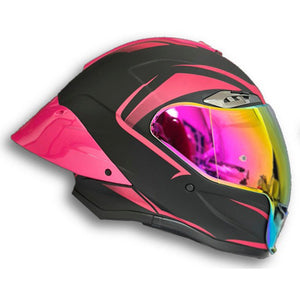 Casco PRO RIDER 711 Negro Fuscia Mate