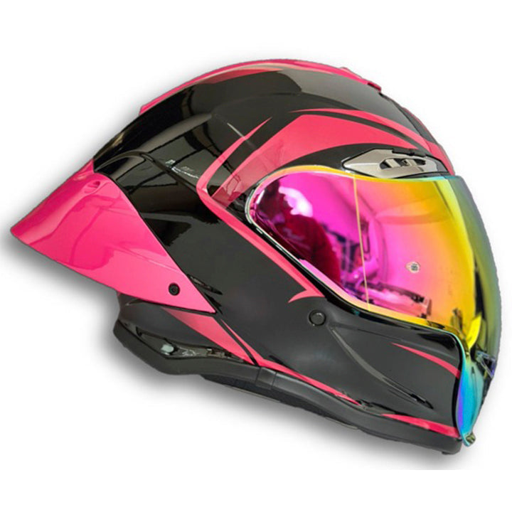 Casco PRO RIDER 711 Negro Fuscia Brillo