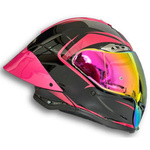 Casco PRO RIDER 711 Negro Fuscia Brillo