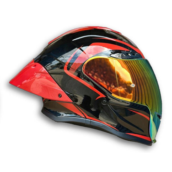 Casco PRO RIDER 711 Negro Rojo Brillo