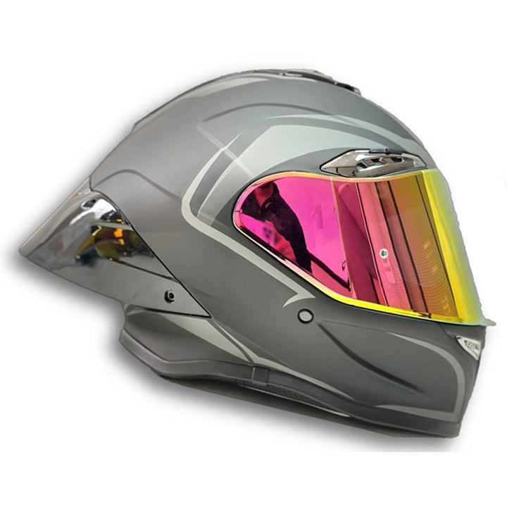 Casco PRO RIDER 711 Grafico Plateado