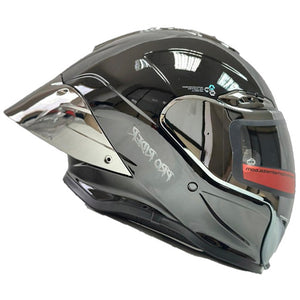 Casco PRO RIDER 711 Negro Plateado Brillo