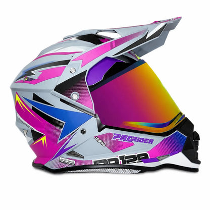 Casco PRO RIDER 129 Azarya Gris Fucsia Morado