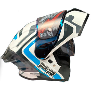 Casco PRO RIDER 390 Obidza Blanco Negro Azul