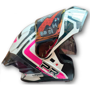 Casco PRO RIDER 390 Obidza Blanco Negro Fucsia