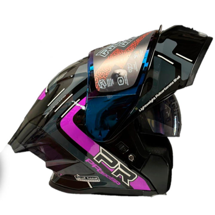 Casco PRO RIDER 390 Obidza Negro Fucsia Brillo