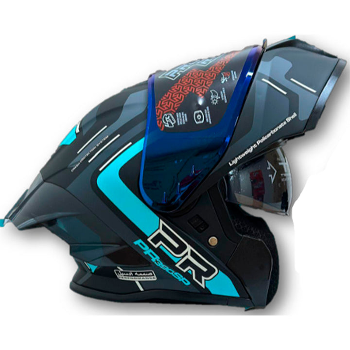 Casco PRO RIDER 390 Obidza Negro Celeste