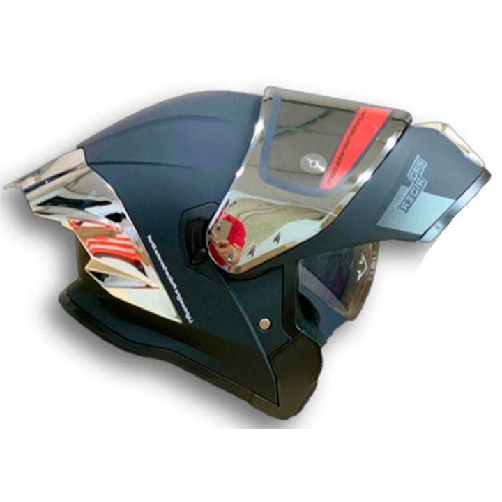 Casco PRO RIDER 390 Solido Negro Plata Mate
