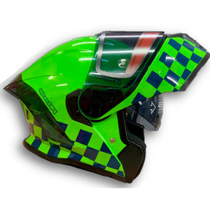 Casco PRO RIDER 390 Verde Lima Policia