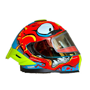 Casco PRO RIDER 716 Grafico Naranja Azul Verde