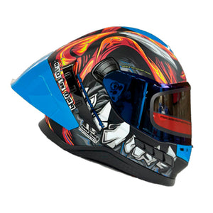 Casco PRO RIDER FRONTIER Grafico Naranja Azul Mate