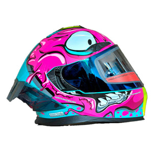 Casco PRO RIDER 716 Grafico Fucsia Azul Negro