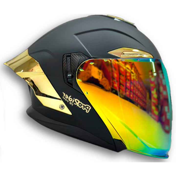 Casco PRO RIDER 216 Negro Oro Mate