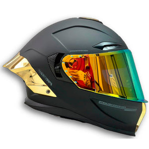 Casco PRO RIDER 717 Solido Negro Oro