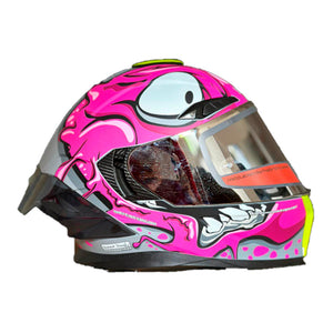 Casco PRO RIDER 716 Grafico Fucsia Gris Negro
