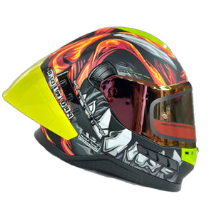 Casco PRO RIDER FRONTIER Grafico Naranja Verde Mate