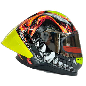 Casco PRO RIDER FRONTIER Grafico Naranja Verde Brillo