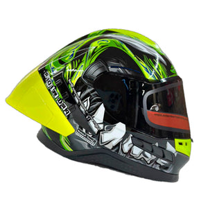 Casco PRO RIDER FRONTIER Grafico Negro Verde Brillo