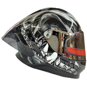 Casco PRO RIDER FRONTIER Grafico Negro Gris Brillo