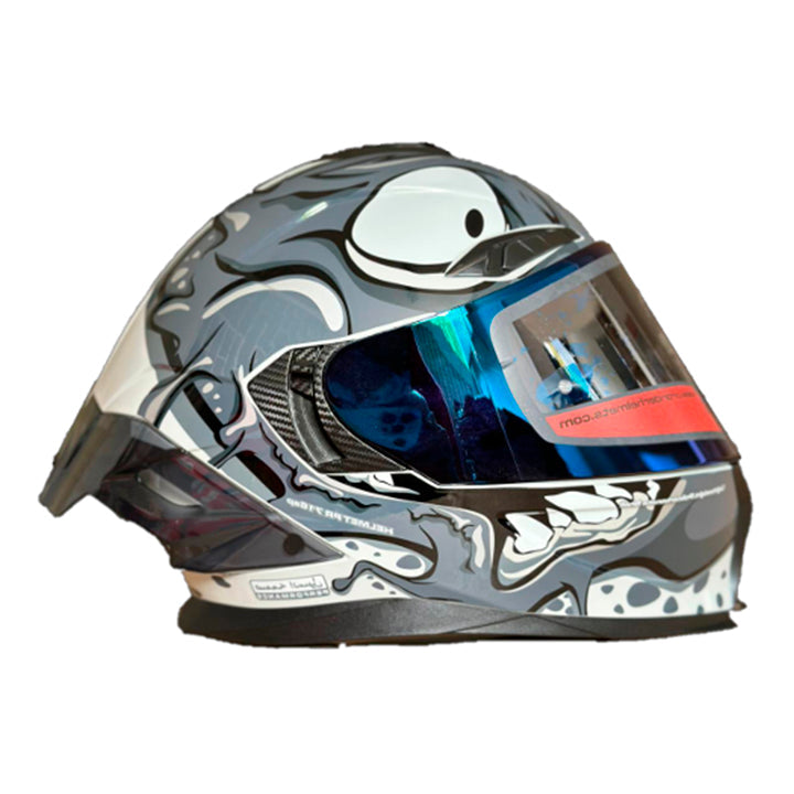 Casco PRO RIDER 716 Grafico Gris Blanco Azul