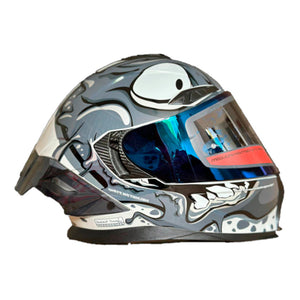 Casco PRO RIDER 716 Grafico Gris Blanco Azul