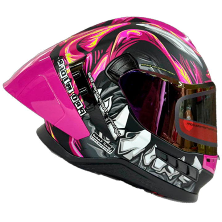 Casco PRO RIDER FRONTIER Grafico Negro Rosa Mate