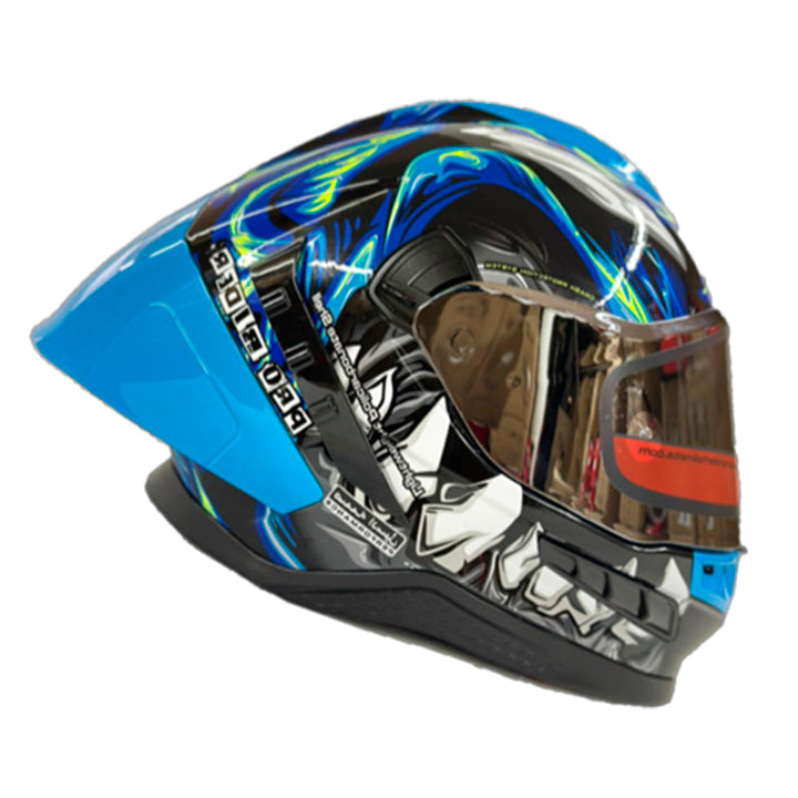 Casco PRO RIDER FRONTIER Grafico Negro Azul Brillo