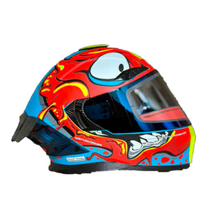 Casco PRO RIDER 716 Grafico Naranja Azul Negro