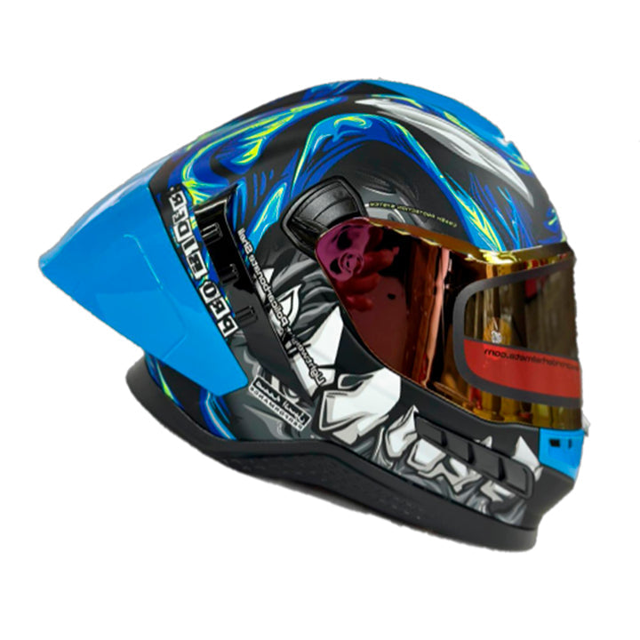 Casco PRO RIDER FRONTIER Grafico Negro Azul Mate
